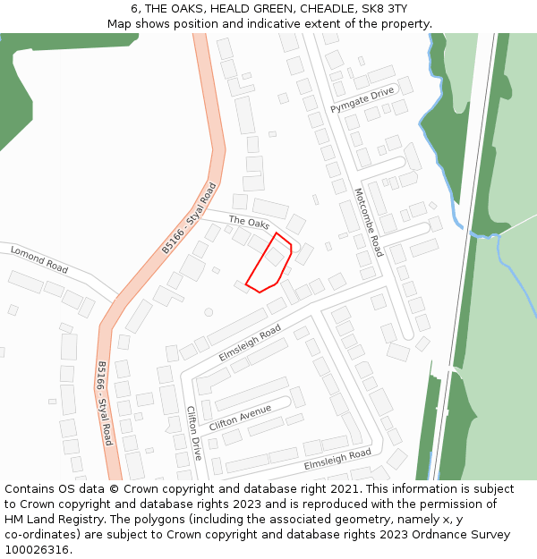 6, THE OAKS, HEALD GREEN, CHEADLE, SK8 3TY: Location map and indicative extent of plot