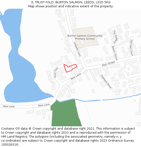 6, TRUST FOLD, BURTON SALMON, LEEDS, LS25 5PG: Location map and indicative extent of plot