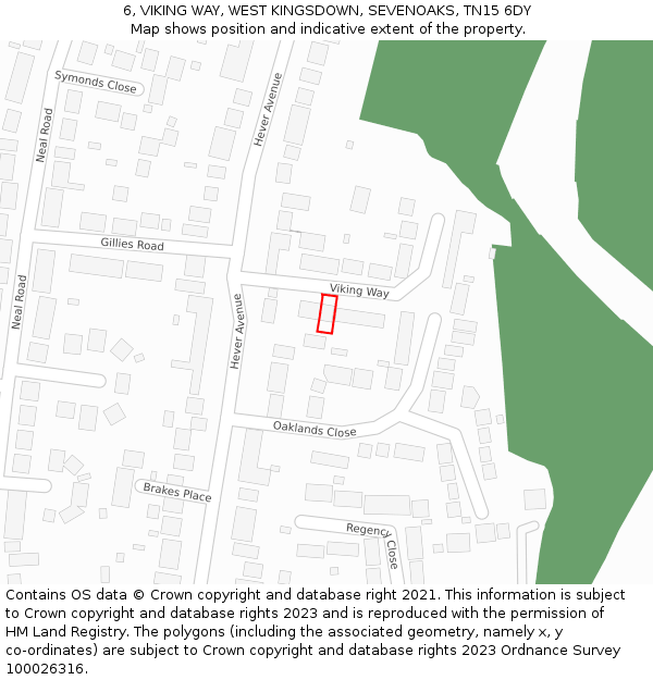 6, VIKING WAY, WEST KINGSDOWN, SEVENOAKS, TN15 6DY: Location map and indicative extent of plot