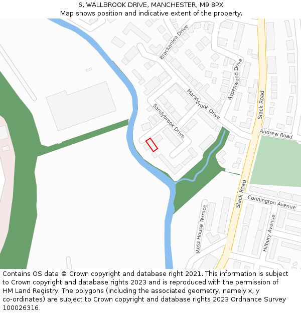 6, WALLBROOK DRIVE, MANCHESTER, M9 8PX: Location map and indicative extent of plot