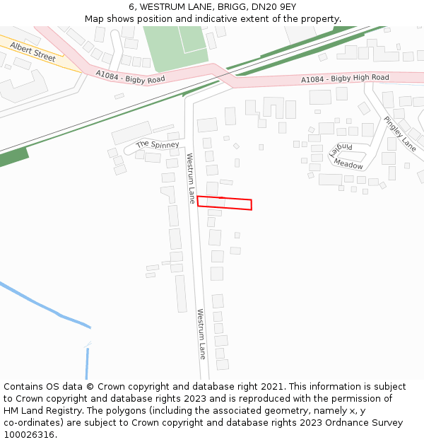 6, WESTRUM LANE, BRIGG, DN20 9EY: Location map and indicative extent of plot