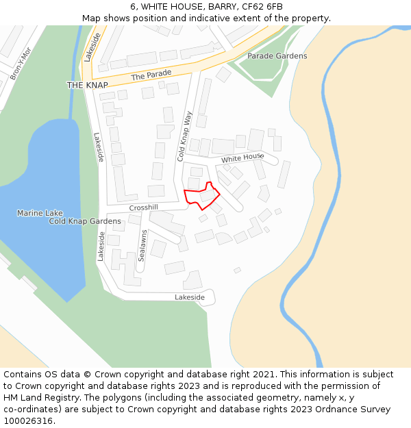 6, WHITE HOUSE, BARRY, CF62 6FB: Location map and indicative extent of plot