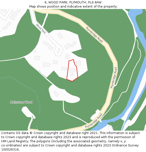 6, WOOD PARK, PLYMOUTH, PL6 8AW: Location map and indicative extent of plot