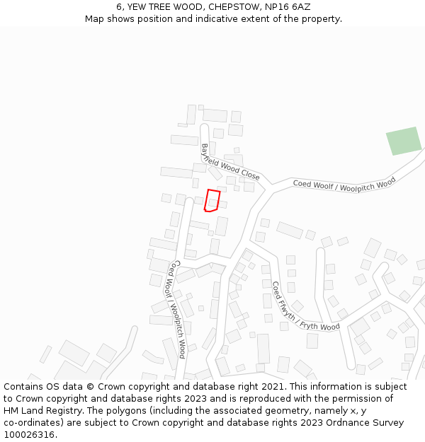 6, YEW TREE WOOD, CHEPSTOW, NP16 6AZ: Location map and indicative extent of plot