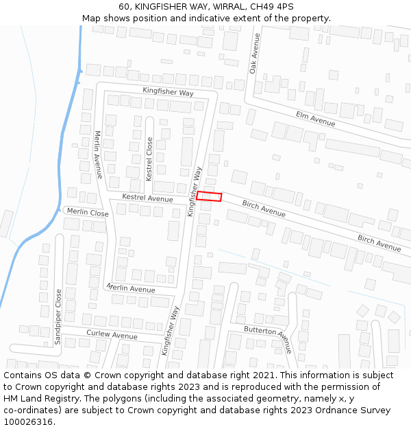 60, KINGFISHER WAY, WIRRAL, CH49 4PS: Location map and indicative extent of plot