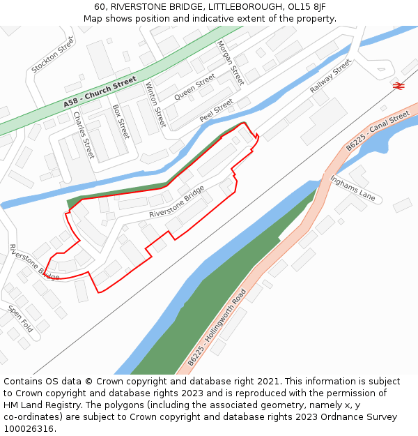 60, RIVERSTONE BRIDGE, LITTLEBOROUGH, OL15 8JF: Location map and indicative extent of plot