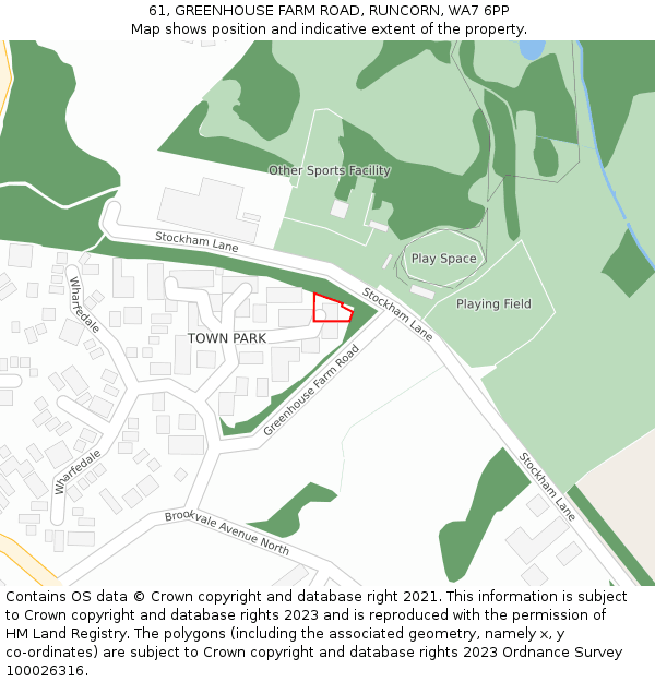 61, GREENHOUSE FARM ROAD, RUNCORN, WA7 6PP: Location map and indicative extent of plot