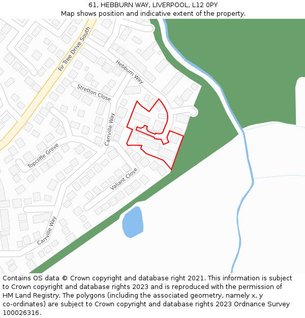 61, HEBBURN WAY, LIVERPOOL, L12 0PY: Location map and indicative extent of plot
