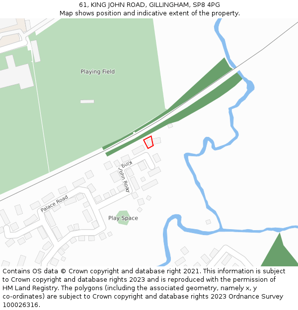61, KING JOHN ROAD, GILLINGHAM, SP8 4PG: Location map and indicative extent of plot
