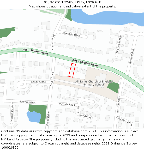 61, SKIPTON ROAD, ILKLEY, LS29 9HF: Location map and indicative extent of plot