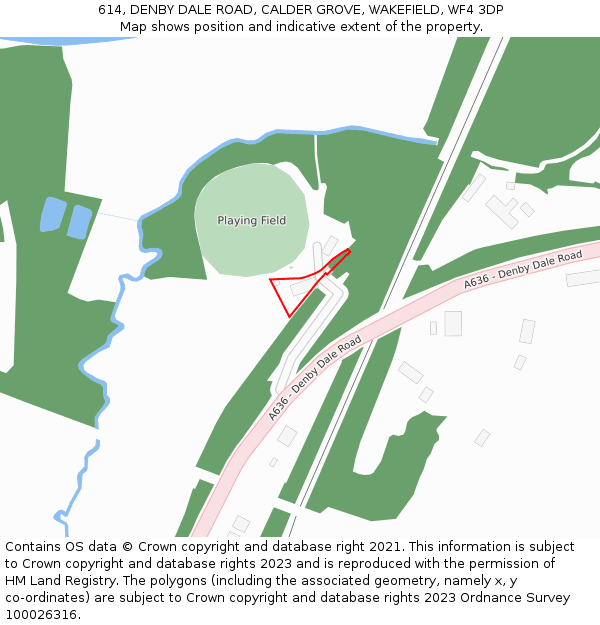 614, DENBY DALE ROAD, CALDER GROVE, WAKEFIELD, WF4 3DP: Location map and indicative extent of plot