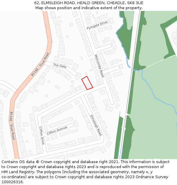 62, ELMSLEIGH ROAD, HEALD GREEN, CHEADLE, SK8 3UE: Location map and indicative extent of plot