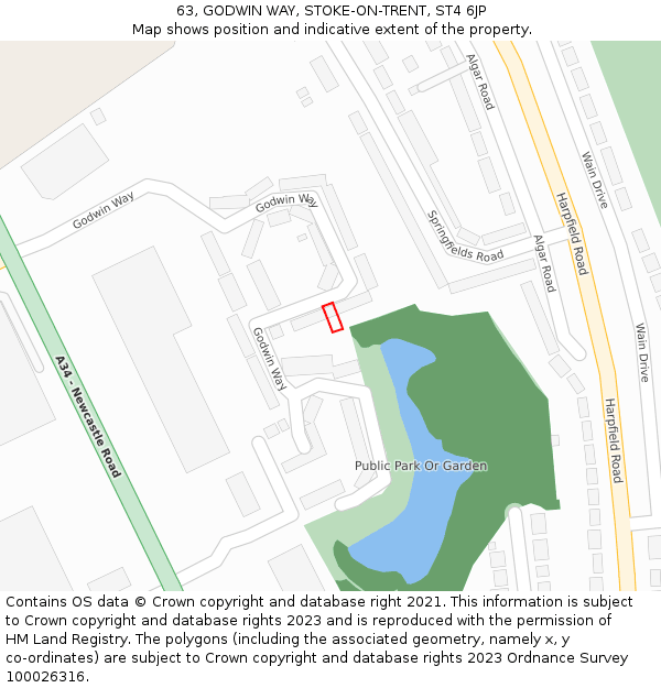 63, GODWIN WAY, STOKE-ON-TRENT, ST4 6JP: Location map and indicative extent of plot