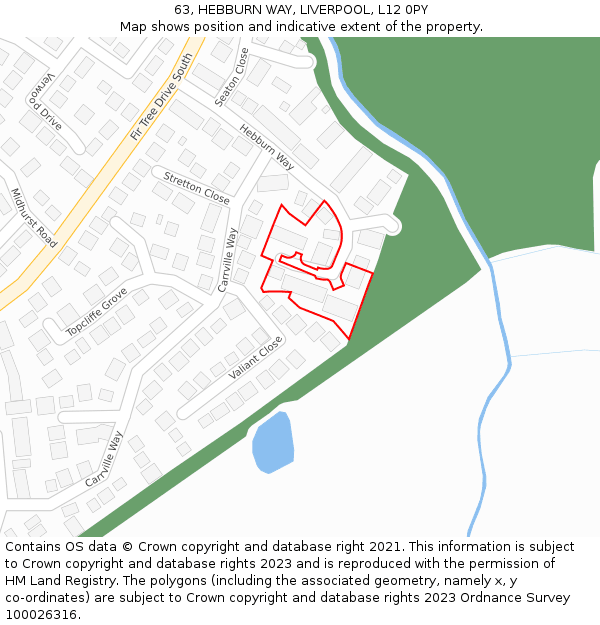 63, HEBBURN WAY, LIVERPOOL, L12 0PY: Location map and indicative extent of plot