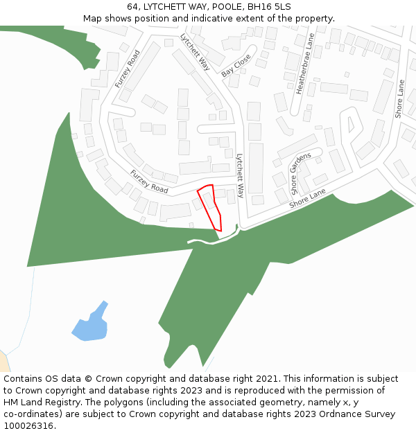 64, LYTCHETT WAY, POOLE, BH16 5LS: Location map and indicative extent of plot