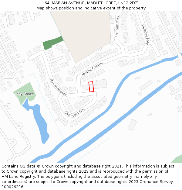 64, MARIAN AVENUE, MABLETHORPE, LN12 2DZ: Location map and indicative extent of plot