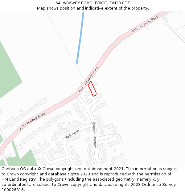 64, WRAWBY ROAD, BRIGG, DN20 8DT: Location map and indicative extent of plot