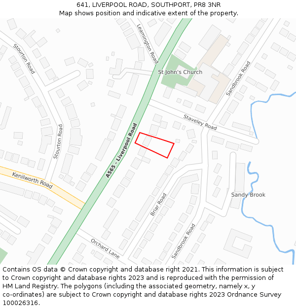 641, LIVERPOOL ROAD, SOUTHPORT, PR8 3NR: Location map and indicative extent of plot