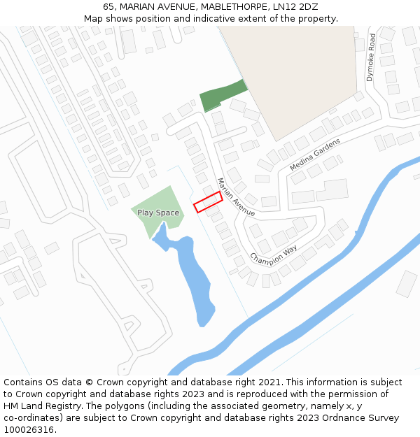 65, MARIAN AVENUE, MABLETHORPE, LN12 2DZ: Location map and indicative extent of plot