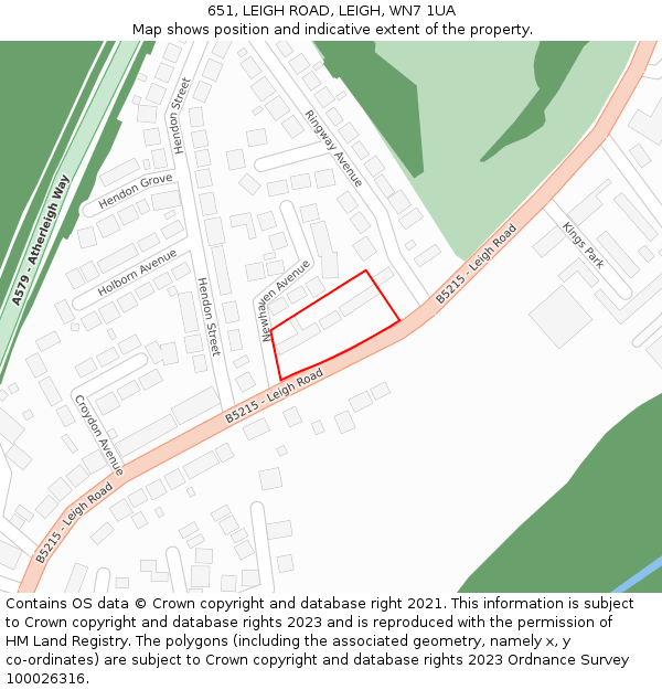 651, LEIGH ROAD, LEIGH, WN7 1UA: Location map and indicative extent of plot