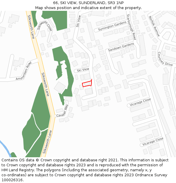 66, SKI VIEW, SUNDERLAND, SR3 1NP: Location map and indicative extent of plot