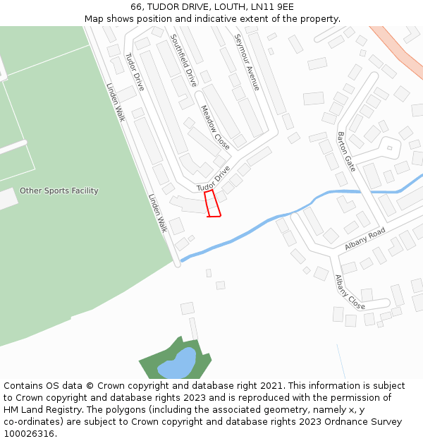 66, TUDOR DRIVE, LOUTH, LN11 9EE: Location map and indicative extent of plot
