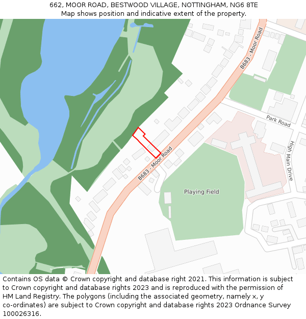 662, MOOR ROAD, BESTWOOD VILLAGE, NOTTINGHAM, NG6 8TE: Location map and indicative extent of plot