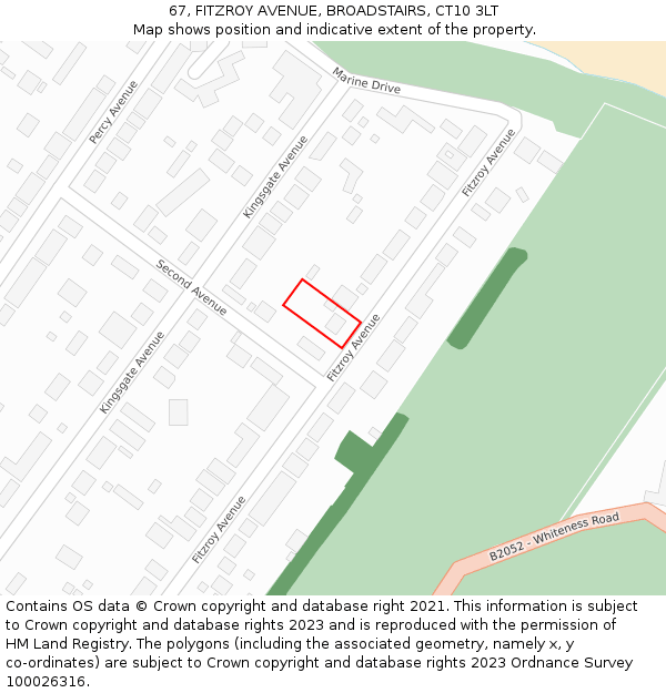 67, FITZROY AVENUE, BROADSTAIRS, CT10 3LT: Location map and indicative extent of plot