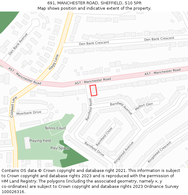 691, MANCHESTER ROAD, SHEFFIELD, S10 5PR: Location map and indicative extent of plot