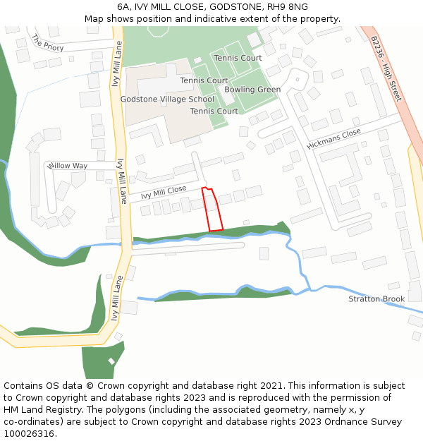 6A, IVY MILL CLOSE, GODSTONE, RH9 8NG: Location map and indicative extent of plot