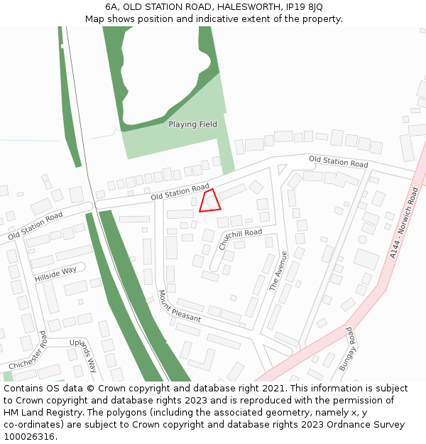 6A, OLD STATION ROAD, HALESWORTH, IP19 8JQ: Location map and indicative extent of plot