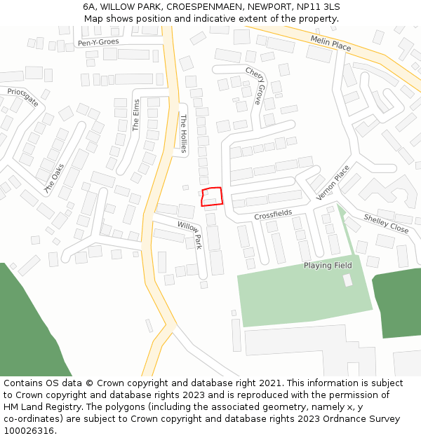 6A, WILLOW PARK, CROESPENMAEN, NEWPORT, NP11 3LS: Location map and indicative extent of plot