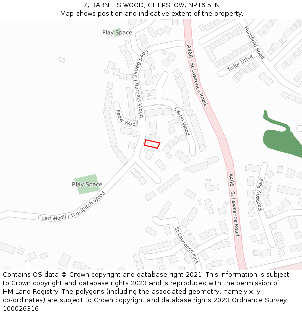 7, BARNETS WOOD, CHEPSTOW, NP16 5TN: Location map and indicative extent of plot