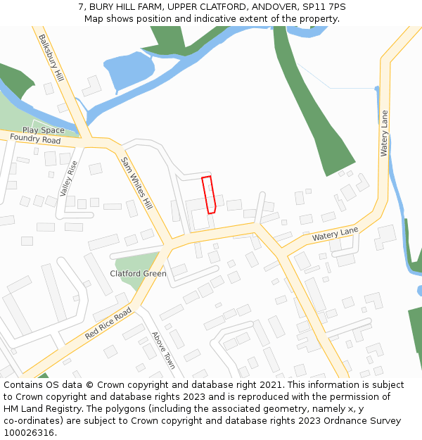 7, BURY HILL FARM, UPPER CLATFORD, ANDOVER, SP11 7PS: Location map and indicative extent of plot