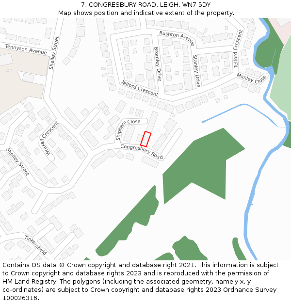 7, CONGRESBURY ROAD, LEIGH, WN7 5DY: Location map and indicative extent of plot