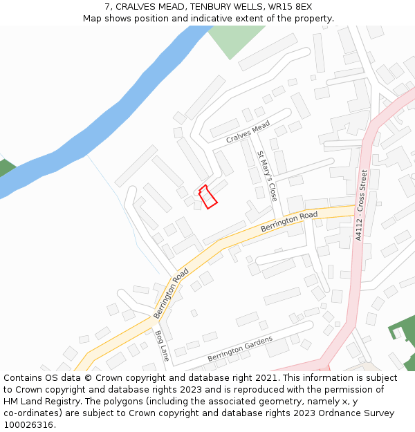 7, CRALVES MEAD, TENBURY WELLS, WR15 8EX: Location map and indicative extent of plot