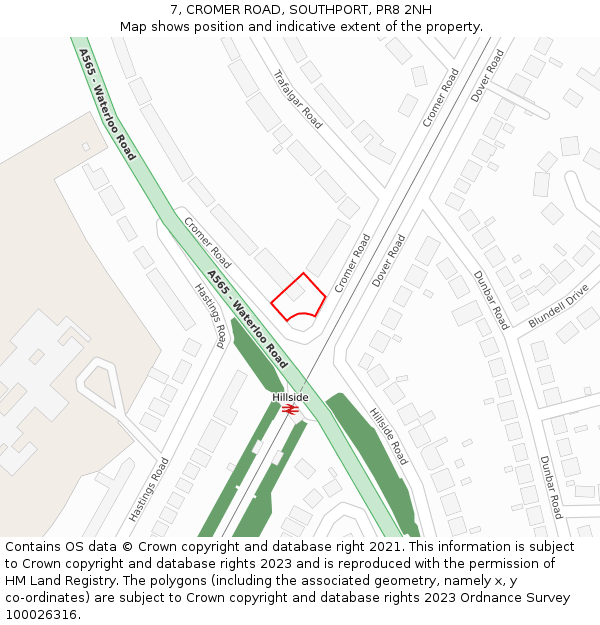 7, CROMER ROAD, SOUTHPORT, PR8 2NH: Location map and indicative extent of plot