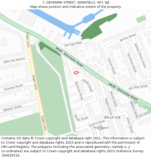 7, DENMARK STREET, WAKEFIELD, WF1 5JE: Location map and indicative extent of plot