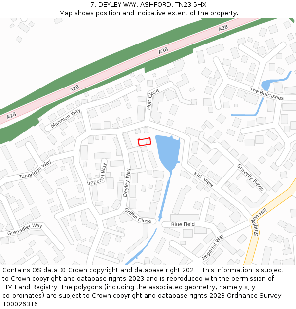 7, DEYLEY WAY, ASHFORD, TN23 5HX: Location map and indicative extent of plot