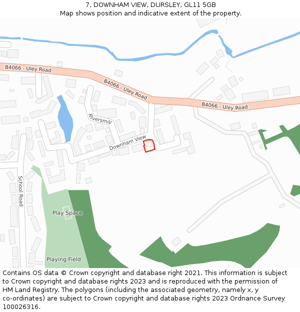 7, DOWNHAM VIEW, DURSLEY, GL11 5GB: Location map and indicative extent of plot