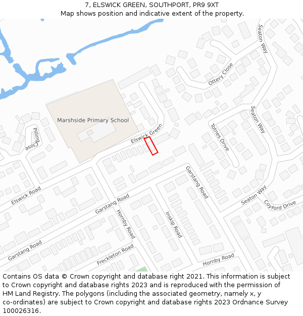 7, ELSWICK GREEN, SOUTHPORT, PR9 9XT: Location map and indicative extent of plot