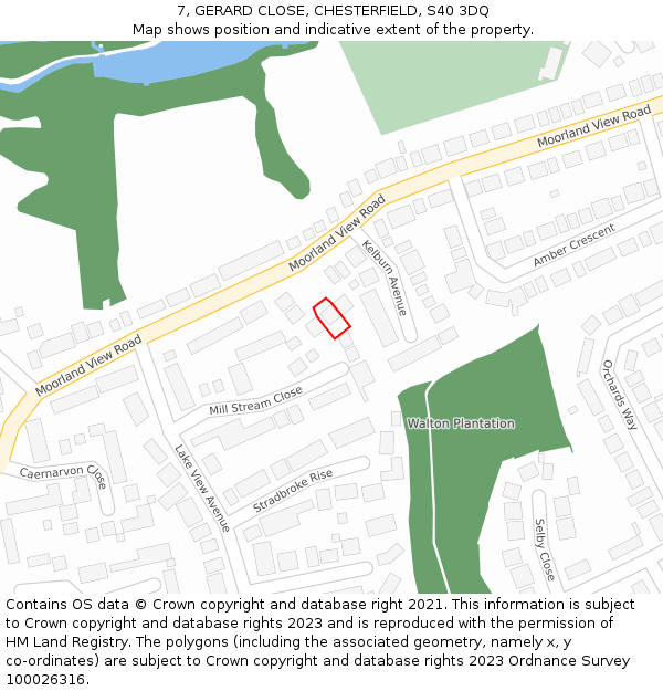 7, GERARD CLOSE, CHESTERFIELD, S40 3DQ: Location map and indicative extent of plot