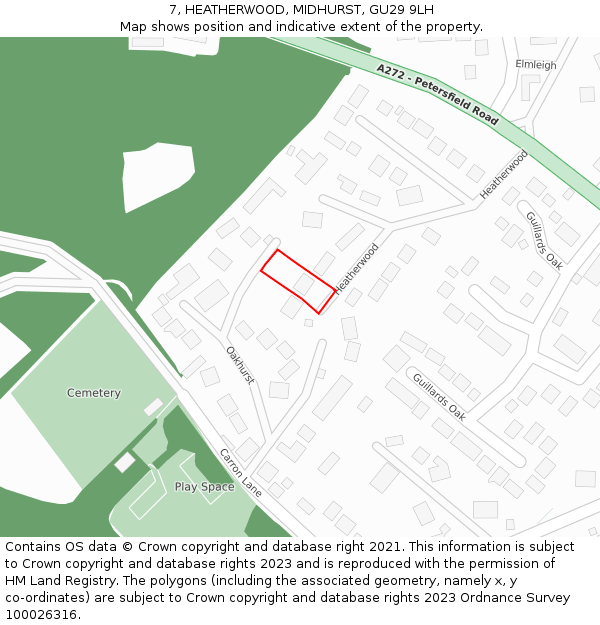 7, HEATHERWOOD, MIDHURST, GU29 9LH: Location map and indicative extent of plot