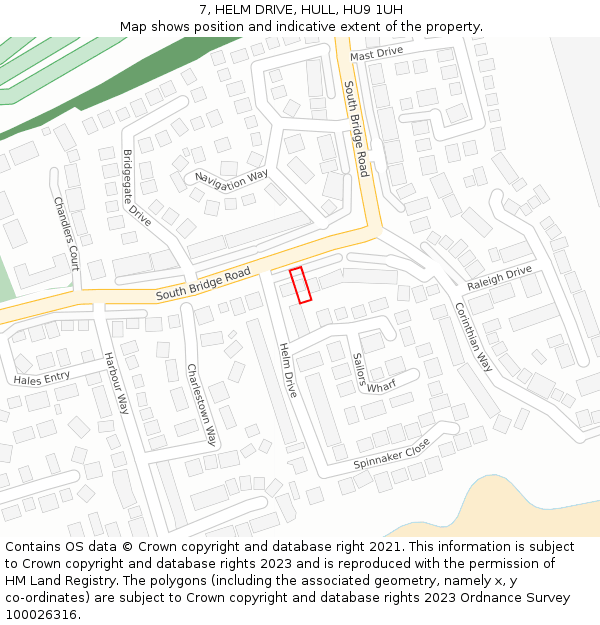 7, HELM DRIVE, HULL, HU9 1UH: Location map and indicative extent of plot