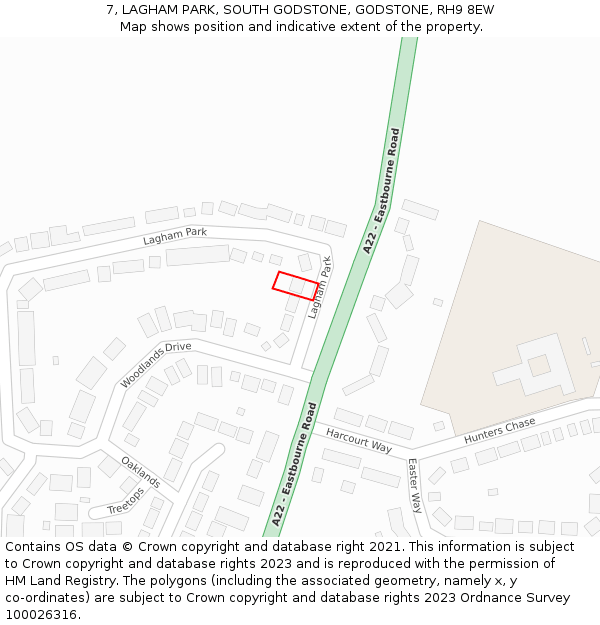 7, LAGHAM PARK, SOUTH GODSTONE, GODSTONE, RH9 8EW: Location map and indicative extent of plot