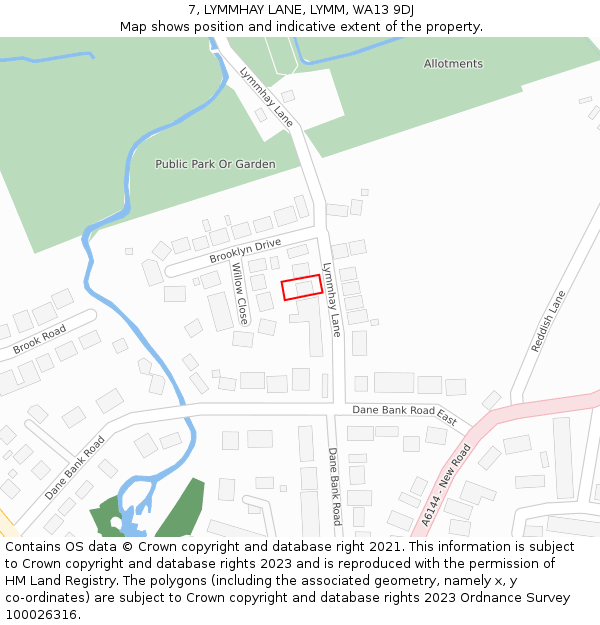 7, LYMMHAY LANE, LYMM, WA13 9DJ: Location map and indicative extent of plot