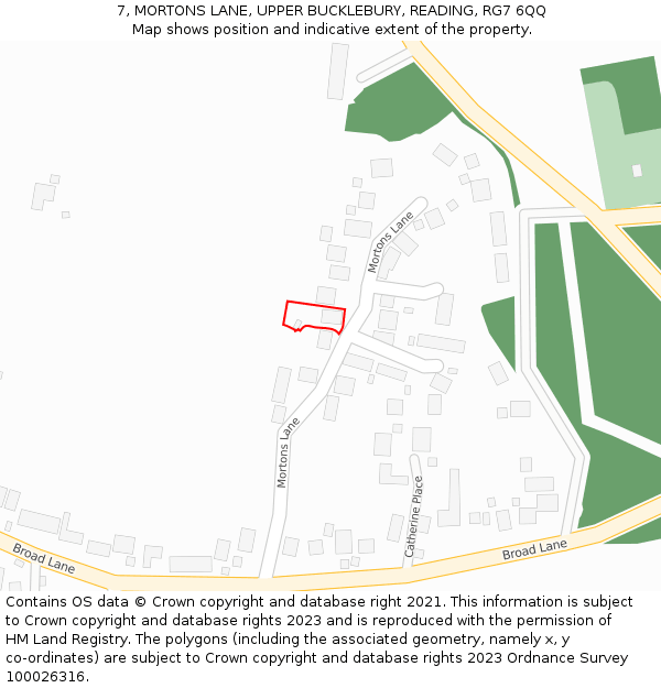7, MORTONS LANE, UPPER BUCKLEBURY, READING, RG7 6QQ: Location map and indicative extent of plot