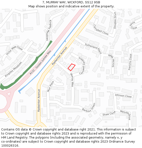 7, MURRAY WAY, WICKFORD, SS12 9SB: Location map and indicative extent of plot