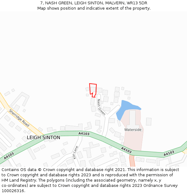 7, NASH GREEN, LEIGH SINTON, MALVERN, WR13 5DR: Location map and indicative extent of plot