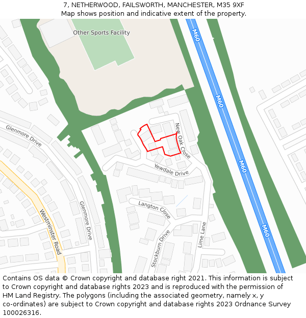 7, NETHERWOOD, FAILSWORTH, MANCHESTER, M35 9XF: Location map and indicative extent of plot